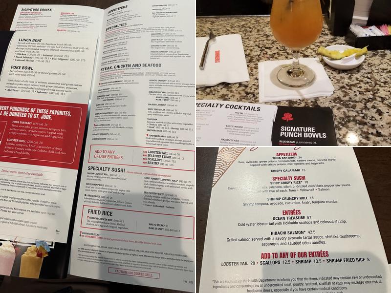 comida de mariscos Menu