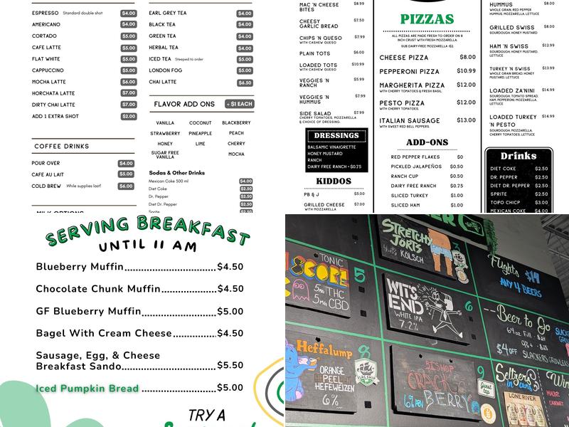 Slackers Brewing Co. Menu