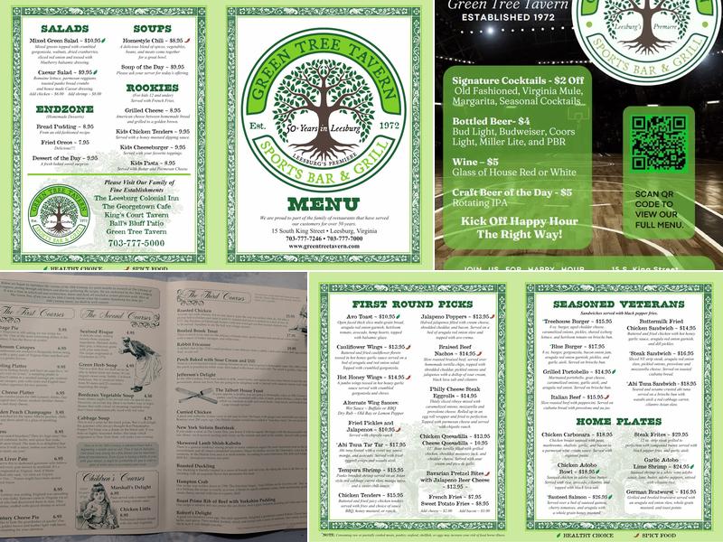 Green Tree Tavern Menu