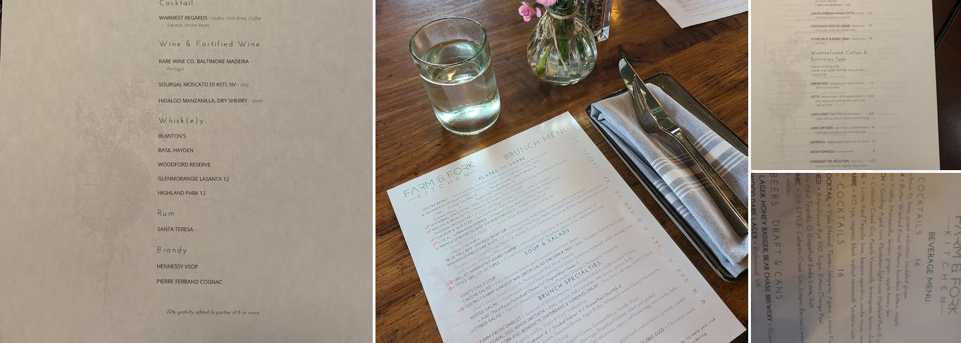 Farm & Fork Kitchen Menu