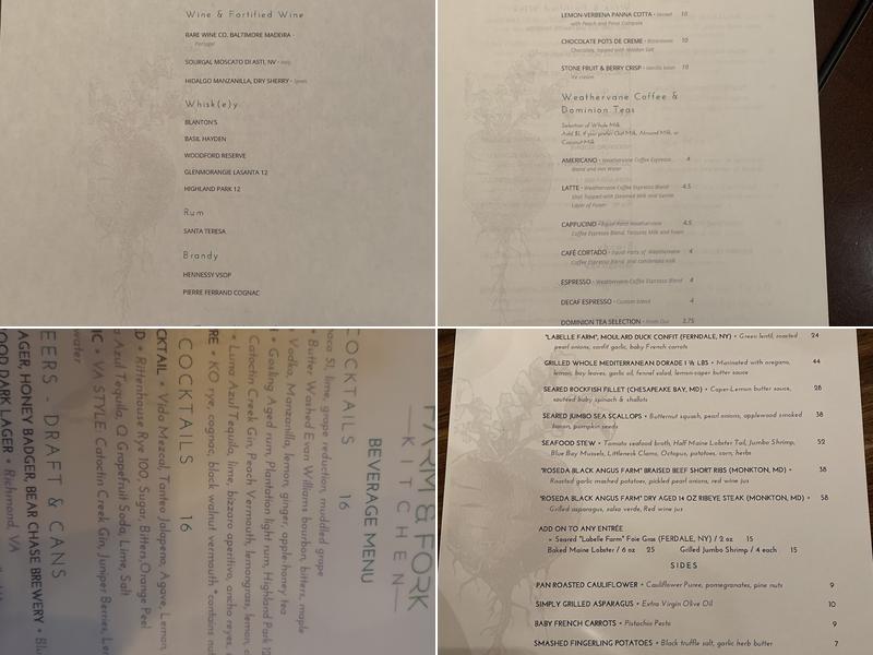 Farm & Fork Kitchen Menu