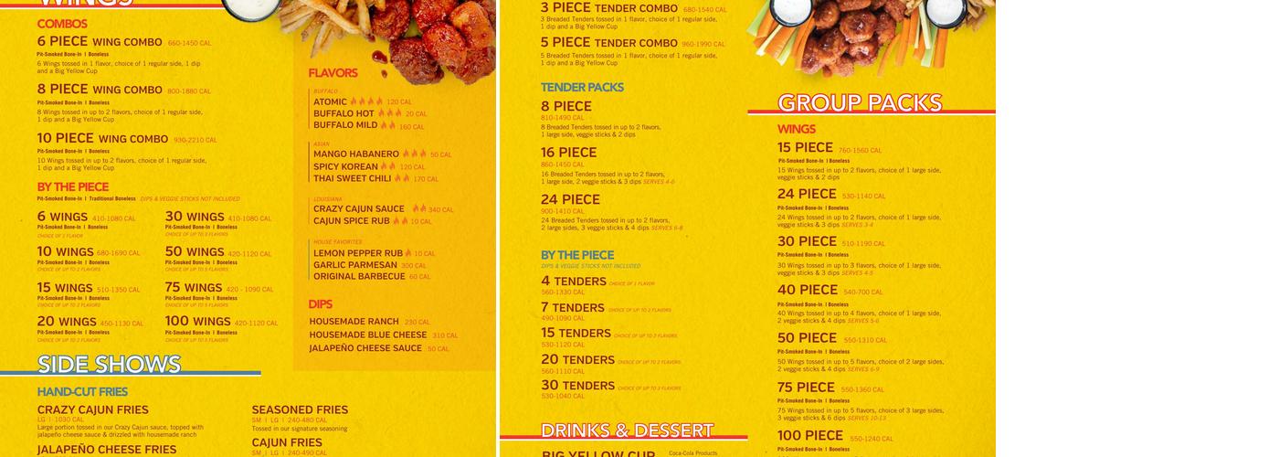 Wing Boss Menu