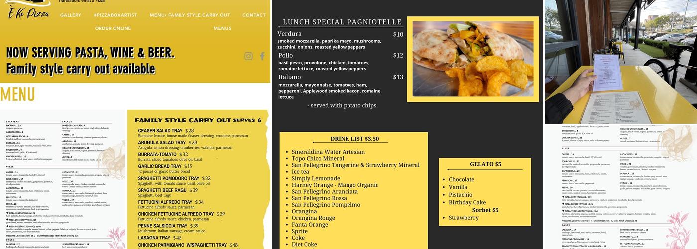 É Ke Pizza Menu
