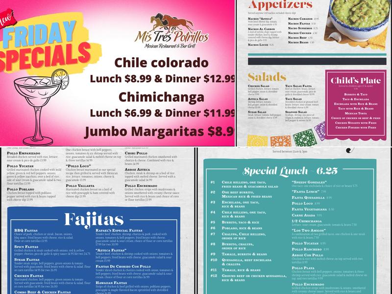 Mis Tres Potrillos Olney Menu