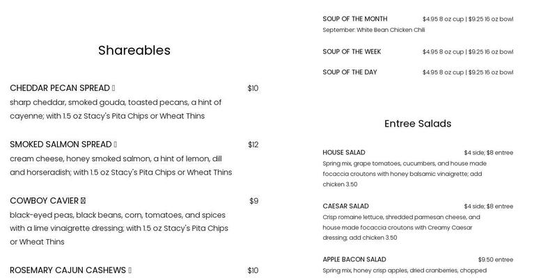 Natchitoches Picnic Company Menu