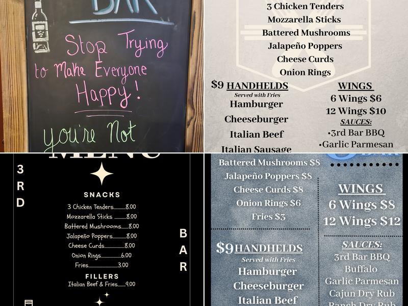 3rd Bar Menu