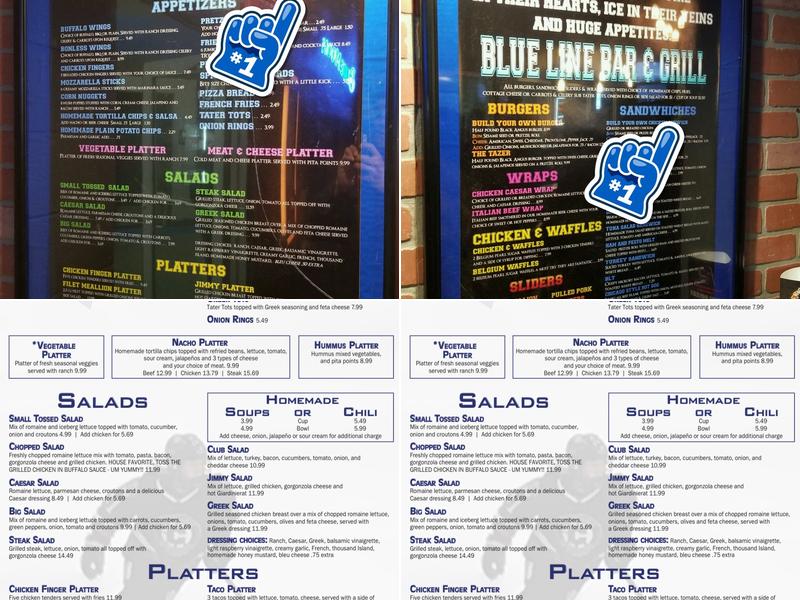 Blue Line Bar & Grill Menu