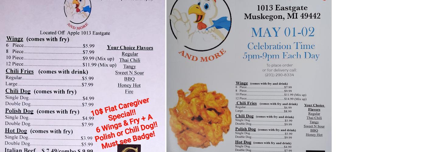 MightyWingz and More Menu