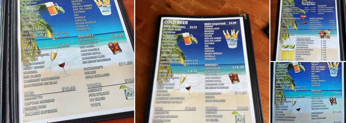 Las Margaritas Menu