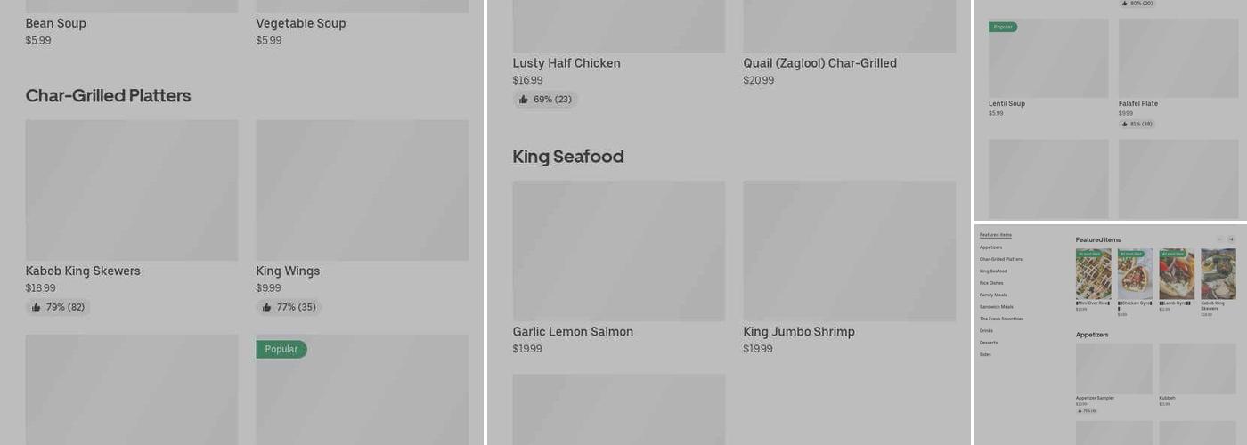 Kabob King Menu