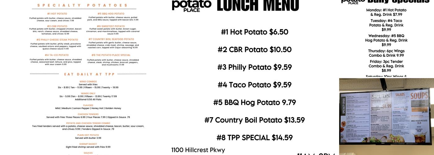 The Potato Place Menu