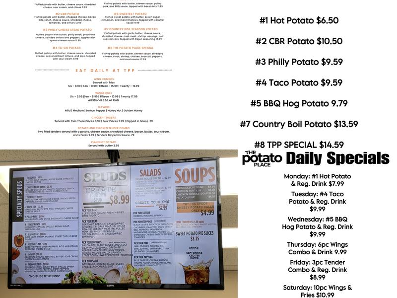 The Potato Place Menu