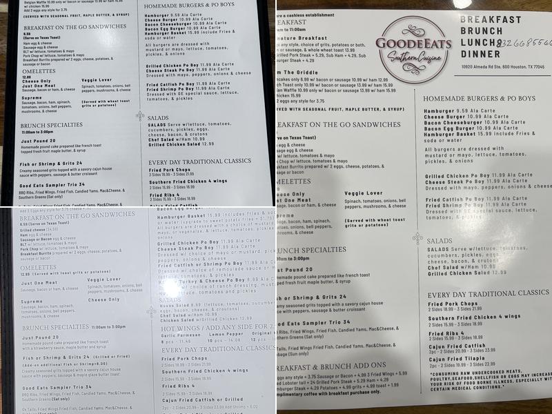 Goode Eats Menu