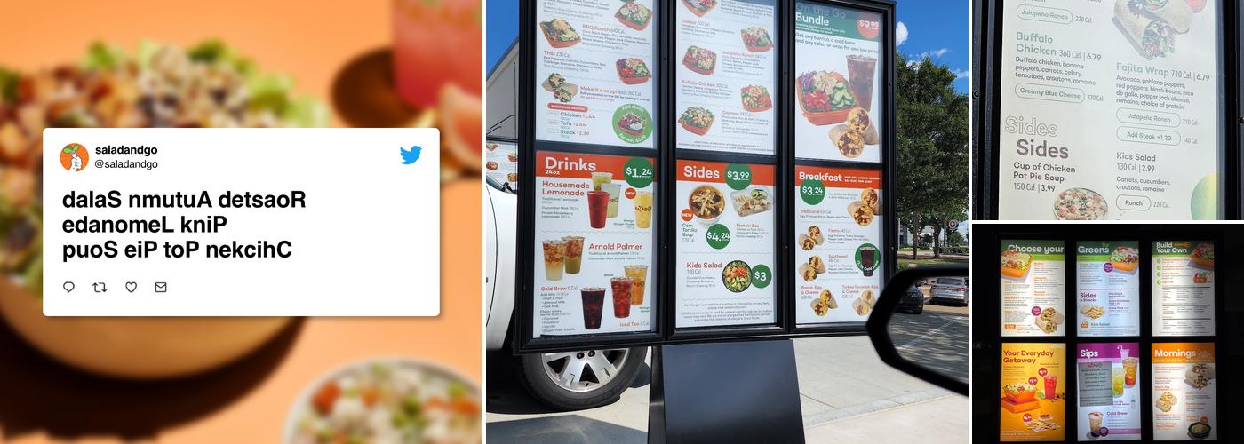 Salad and Go Menu