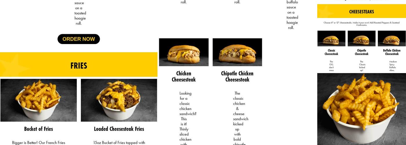 Pardon My Cheesesteak Menu