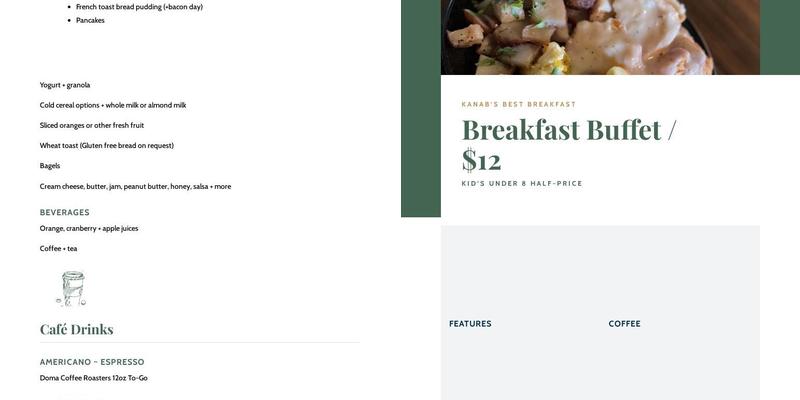 Origin Breakfast Buffet Menu