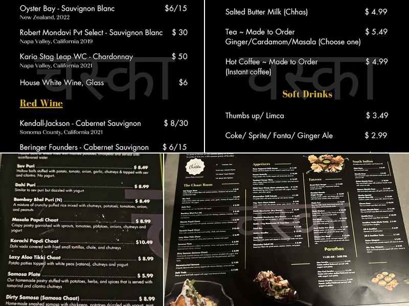 CHASKA Menu