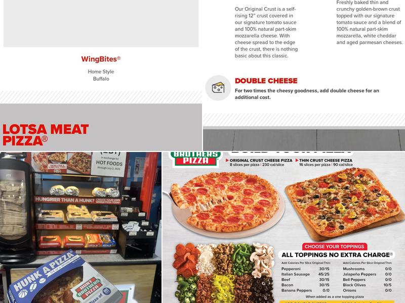 Hunt Brothers Pizza Menu