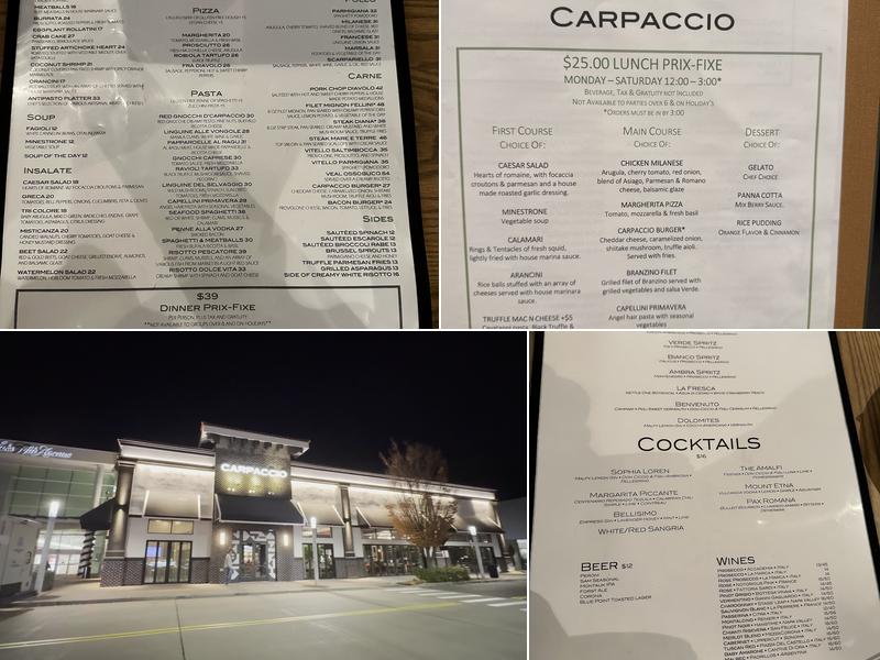 Carpaccio Menu