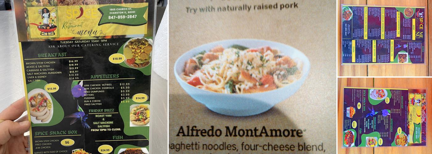 Spice Restaurant Menu