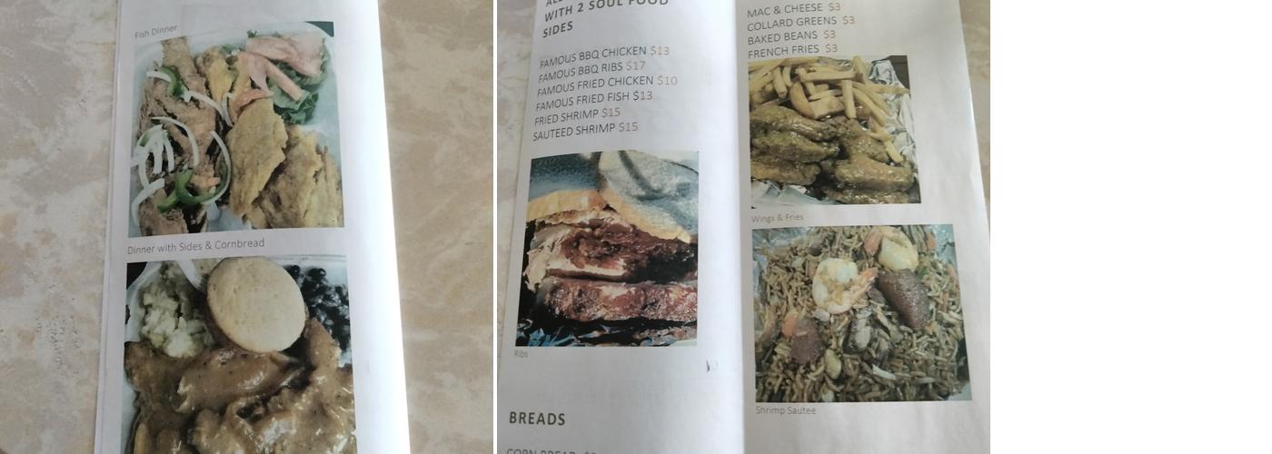 A1 soul food and jerk BBQ Menu