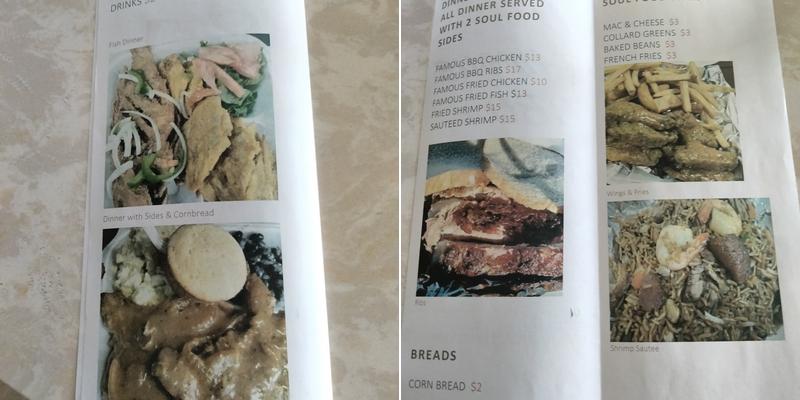 A1 soul food and jerk BBQ Menu