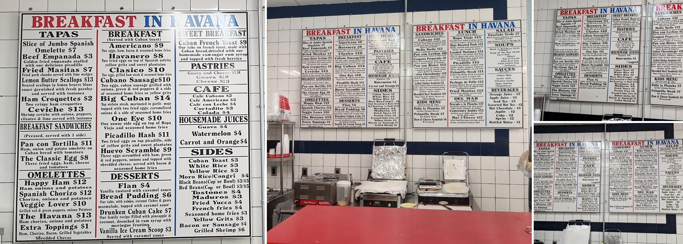 Breakfast in Havana Menu