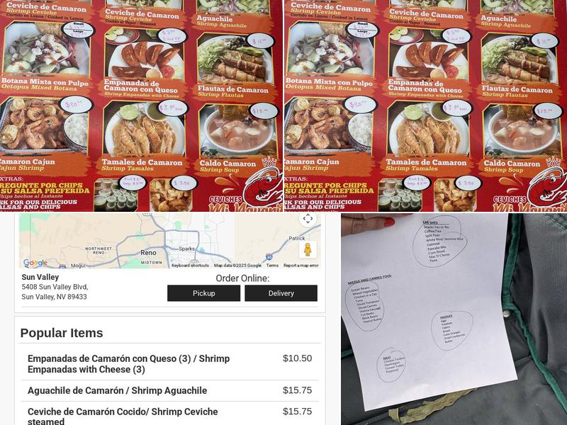 Ceviches mi Nayarit Menu