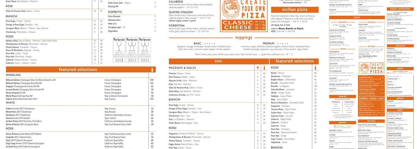 Tavolo 13 Menu