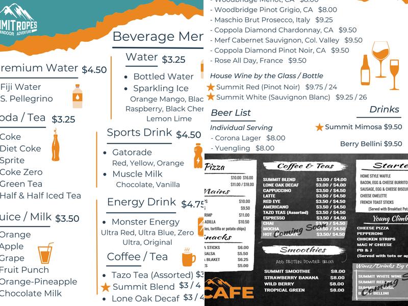 Summit Cafe Menu