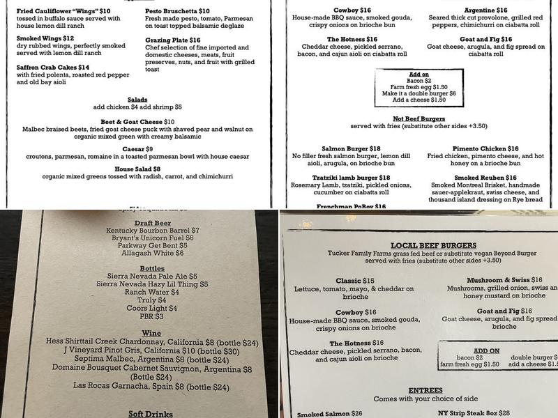 Bonfire Menu