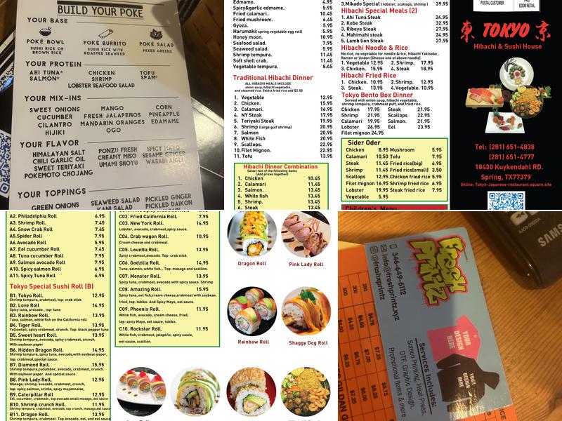 Tokyo Hibachi & Sushi House Menu