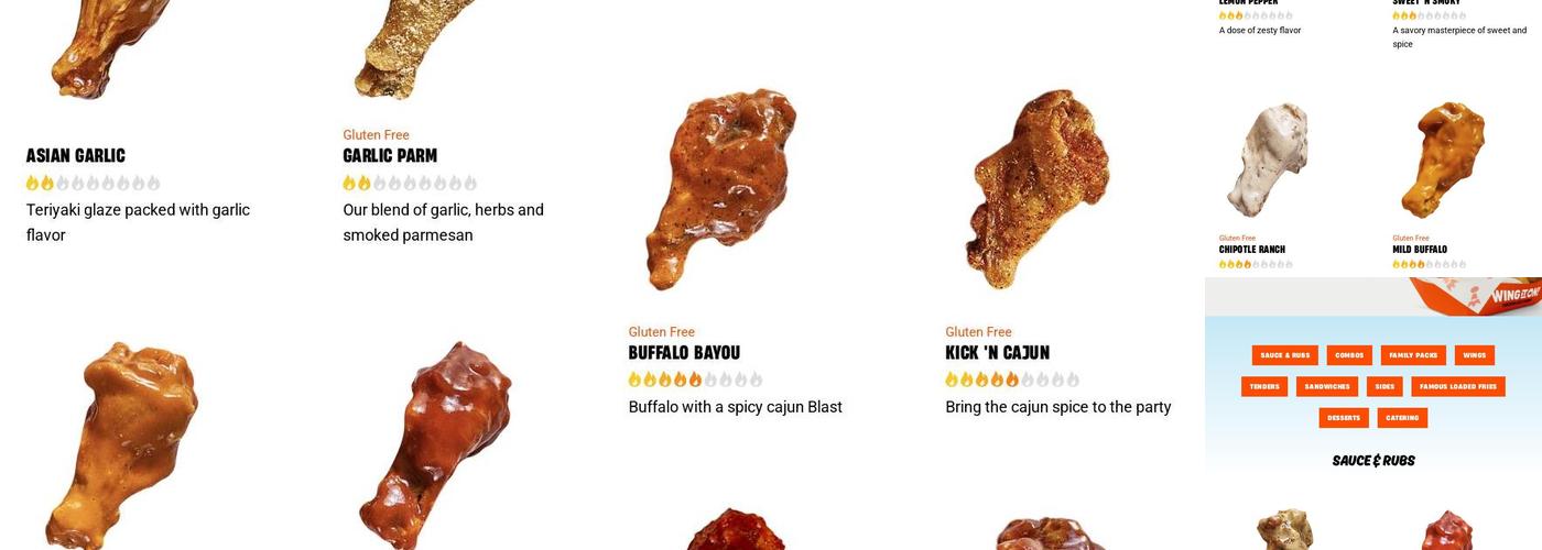 Wing It On! Menu