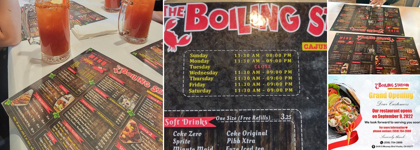 The Boiling Station Menu