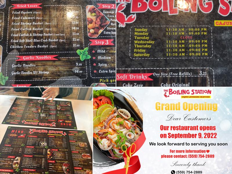 The Boiling Station Menu