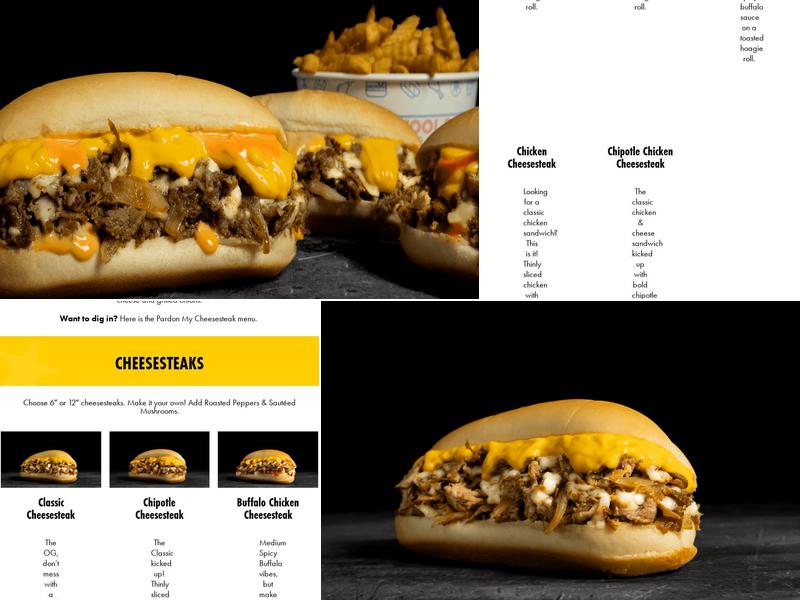 Pardon My Cheesesteak Menu