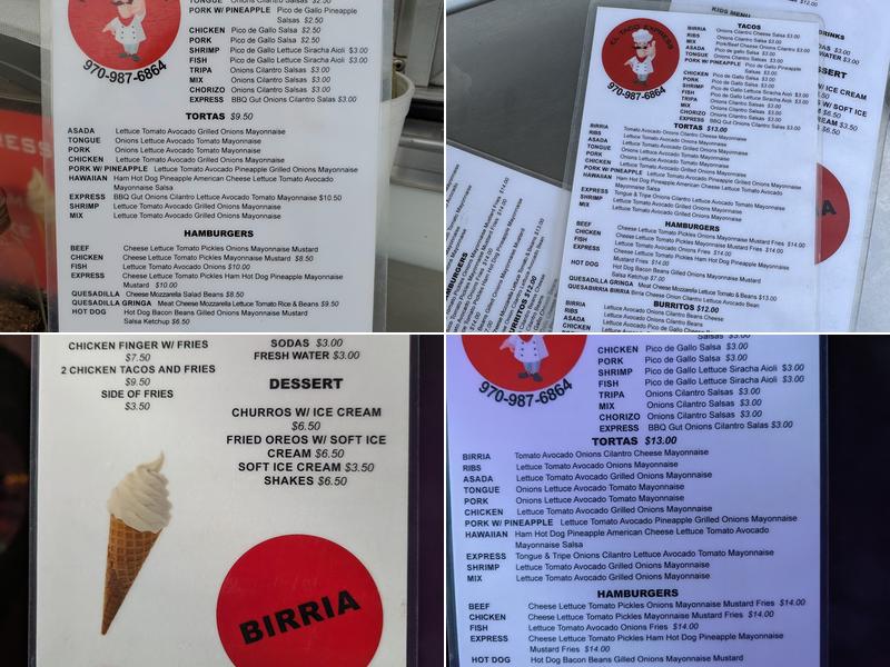 El taco express Menu