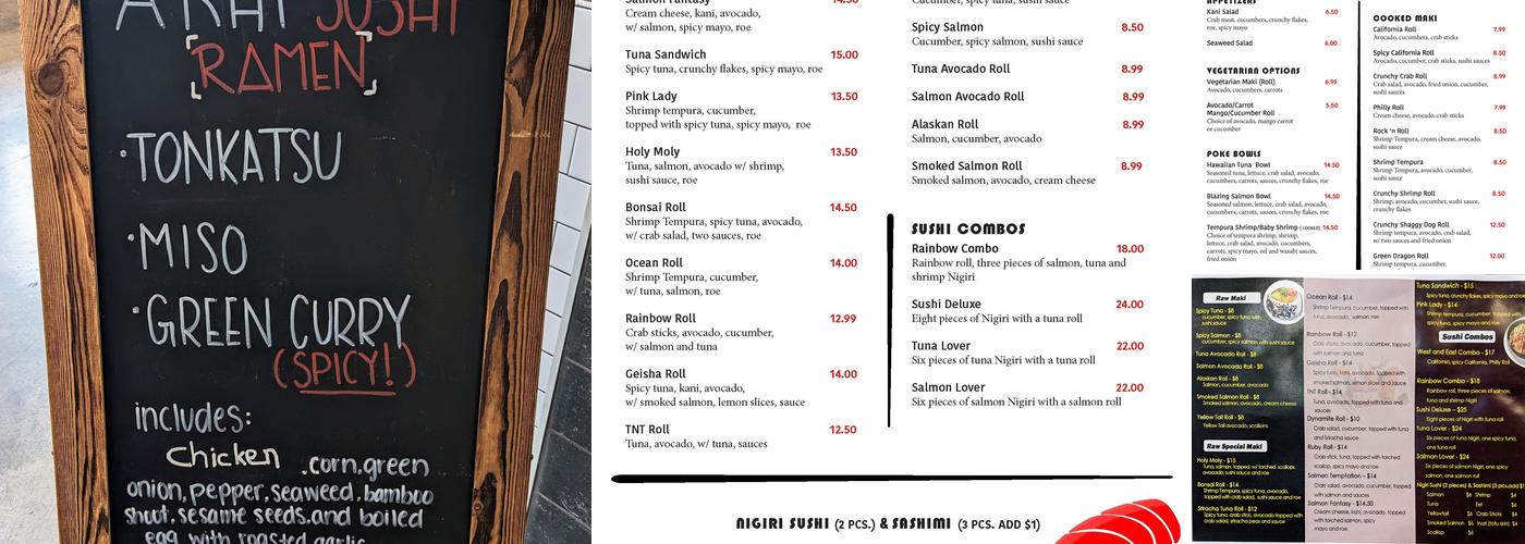 Akhi Sushi Lancaster Menu