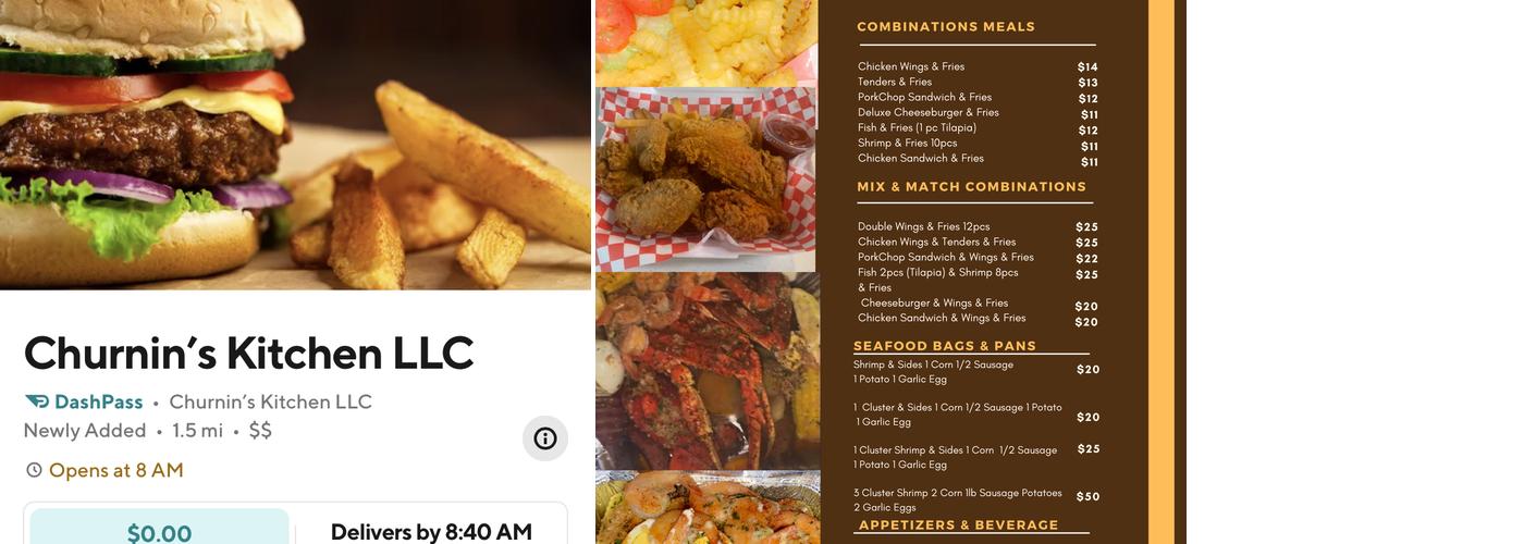 Churnin's Kitchen LLC Menu