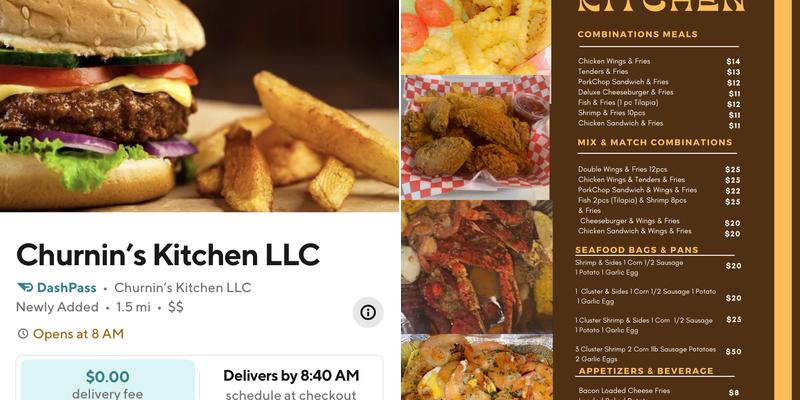Churnin's Kitchen LLC Menu