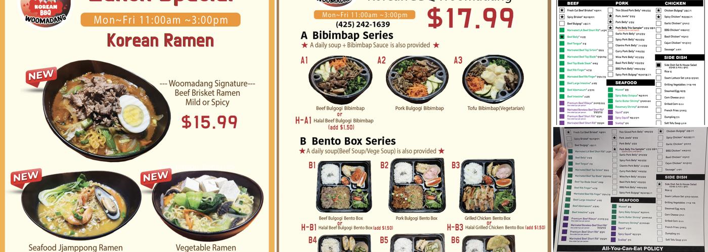 Woomadang Menu
