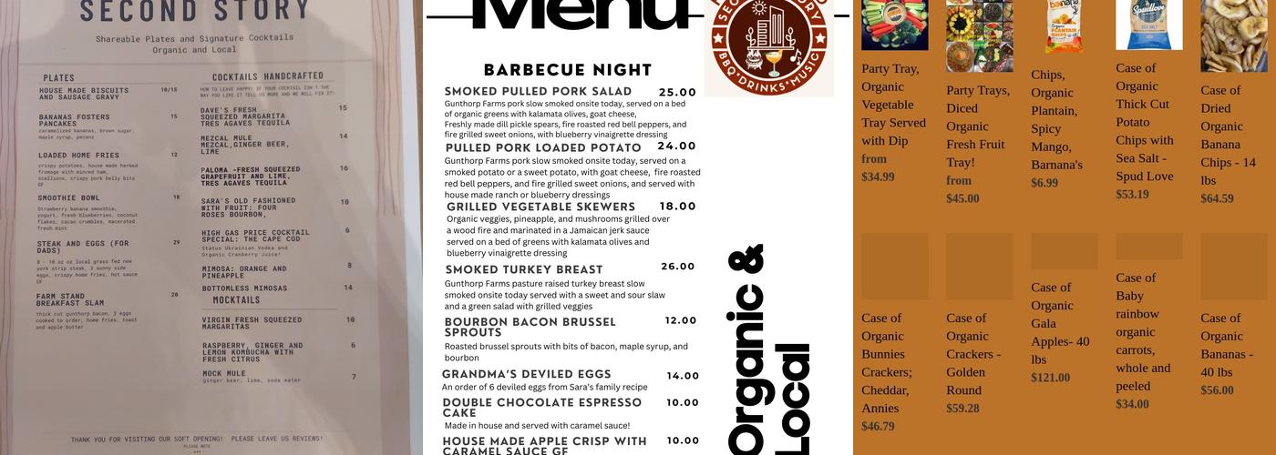 Farm Stand Second Story Lounge Menu