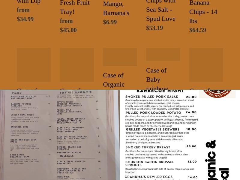 Farm Stand Second Story Lounge Menu