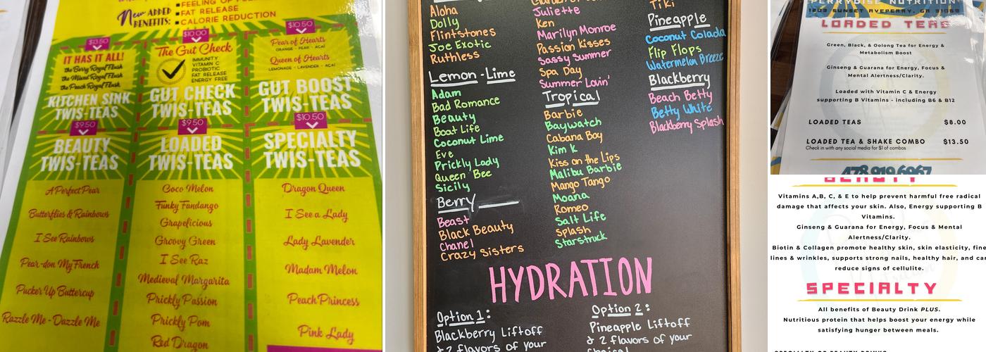 Perrydise Nutrition Menu