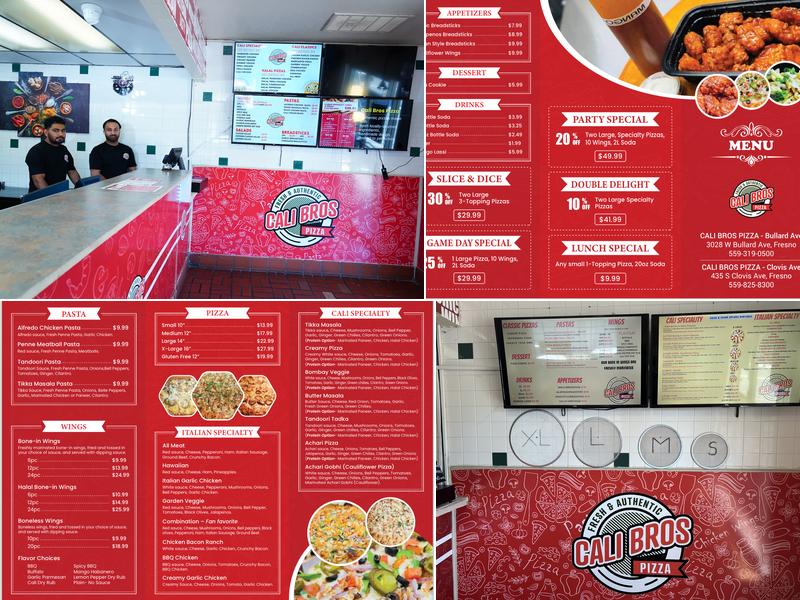 Cali Bros Pizza Menu