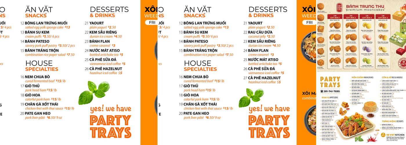 De Viet Kitchen Menu