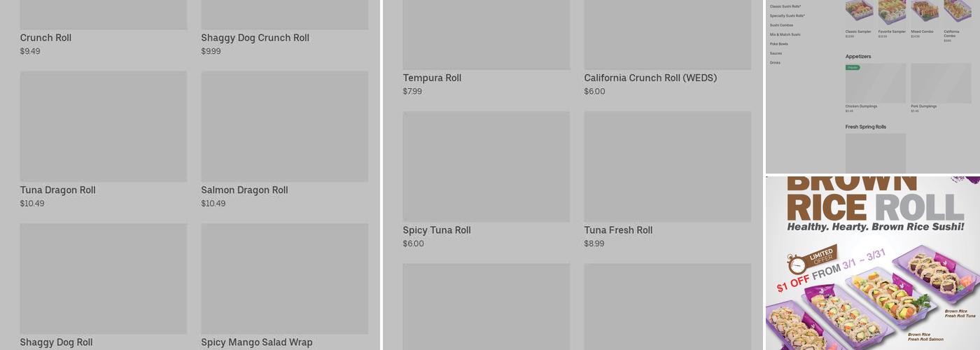 SNOWFOX Sushi Menu