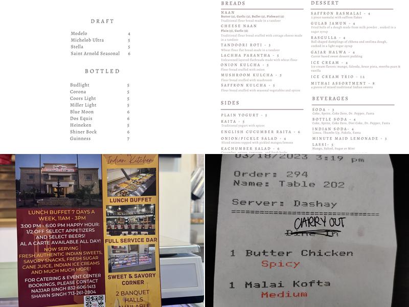 Saffron Indian Kitchen Menu