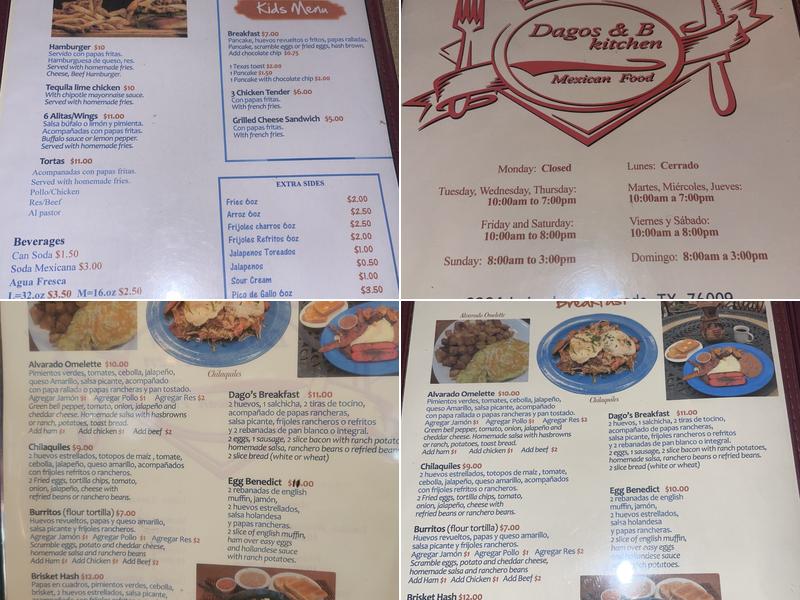 Dago’s & B Kitchen Menu