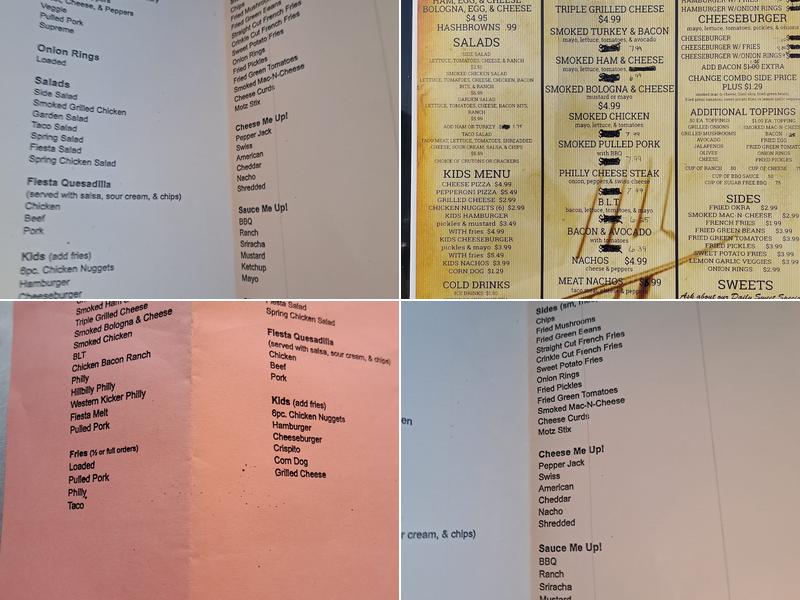 Kristy's Cook Shack Menu